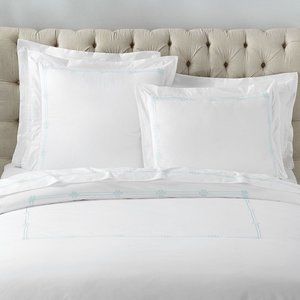 Pottery Barn Emilia Full/Queen Duvet Cover Standard Shams Sea Glass